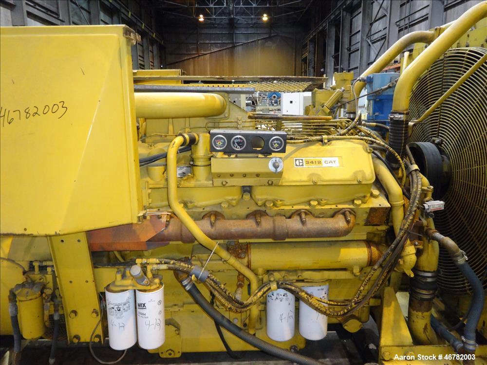 Used Caterpillar 520 kW standby diesel generator set. CAT 3412 engine