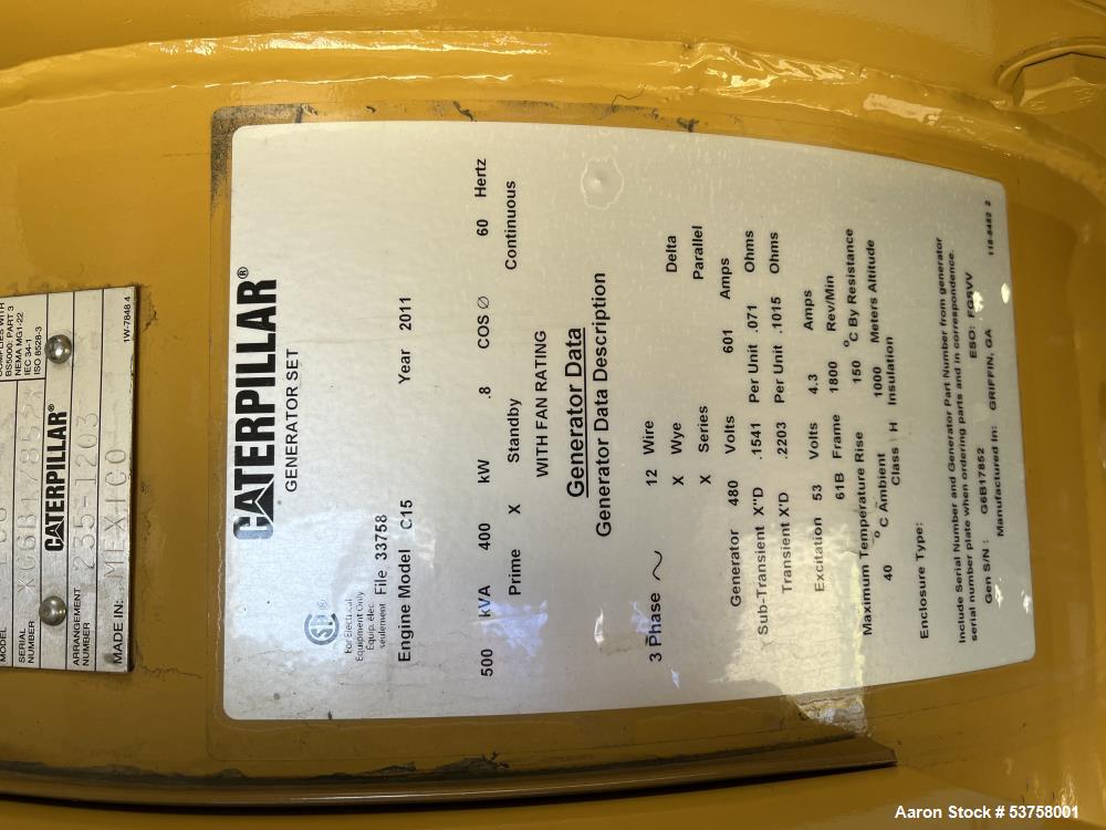 Used CAT Model C15 Engine 400kW Diesel Generator | Ready To Ship