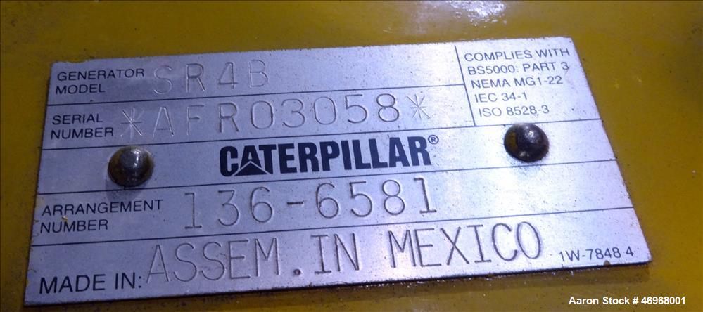 Unused Caterpillar 800 kW diesel generator set, CAT C27 engine EPA Tier 2 certif