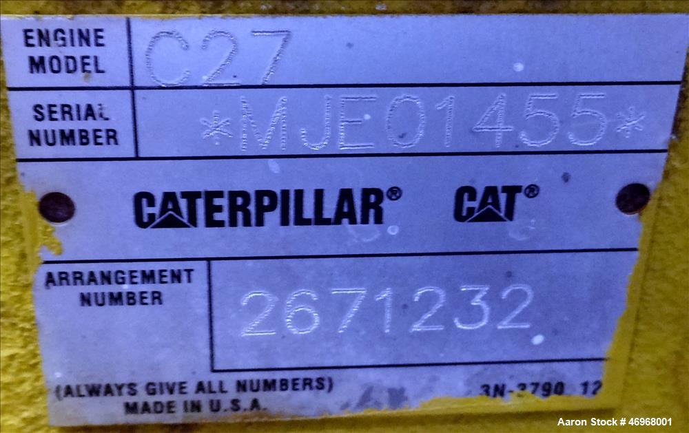 Unused Caterpillar 800 kW diesel generator set, CAT C27 engine EPA Tier 2 certif