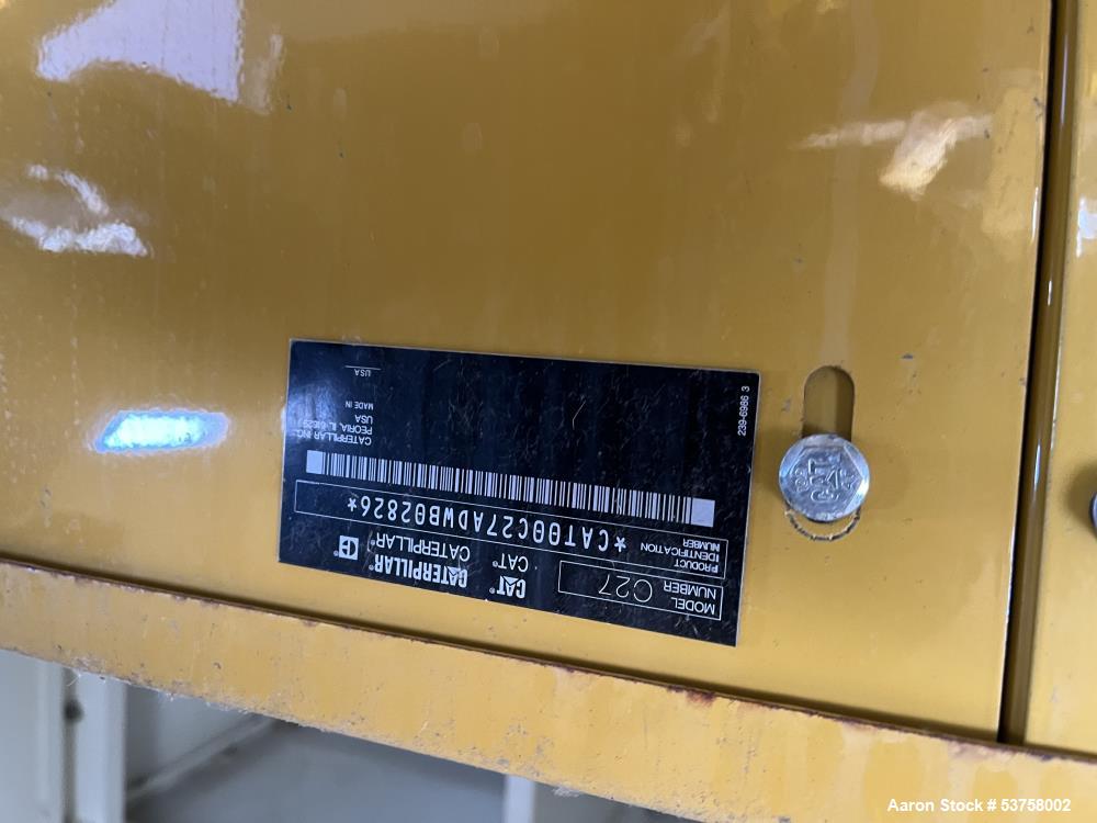 Used Caterpillar 750 kW standby (680 kW prime) diesel generator set, SN-DWB02826. CAT C27 engine rated 1068 HP at 1800 RPM, SN-MJE02825, EPA Tier 2 emissions. 3/60/277/480V, 12 lead reconnectable to ...