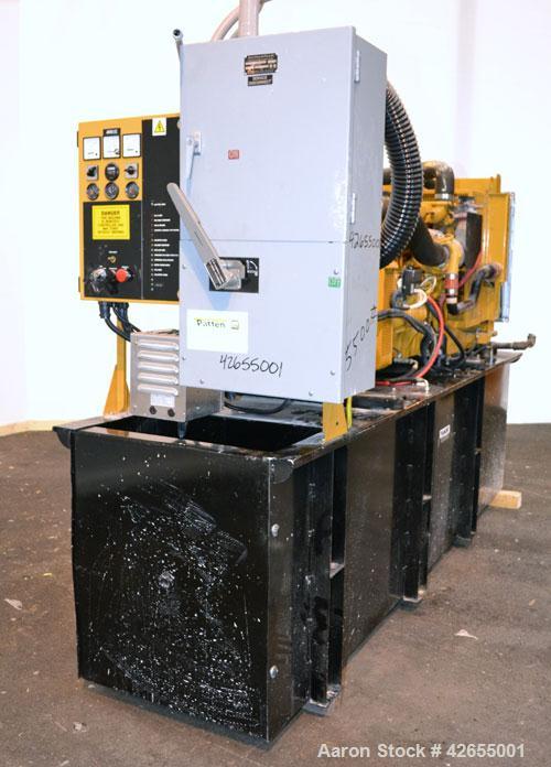 Used Caterpillar / Olympian 150 kW diesel generator set. Olympian model D150P1, SN-F2469E/001. 3/60/277-480V. PMG (permanent magnet excitation) Battery charger. Tremont 400 gallon sub base fuel tank....