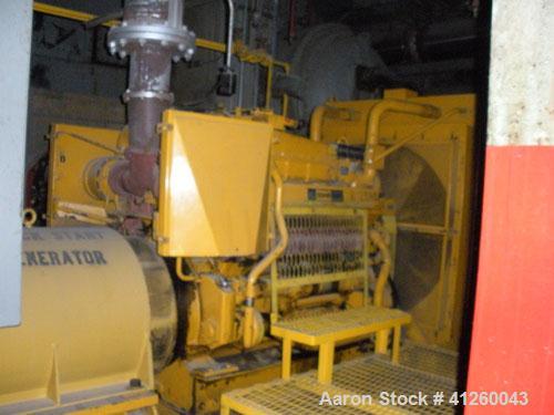 Used Caterpillar 560 kW Diesel Generator Set. Cat D348 engine rated 755 hp. Brown Boveri generator end 3/60/277/480V. (Note: gen end is 800 kW oversized for starting large motors.) Bennett & Emmott c...