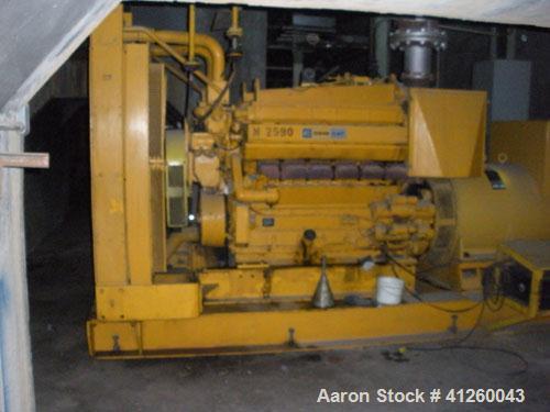 Used Caterpillar 560 kW Diesel Generator Set. Cat D348 engine rated 755 hp. Brown Boveri generator end 3/60/277/480V. (Note: gen end is 800 kW oversized for starting large motors.) Bennett & Emmott c...