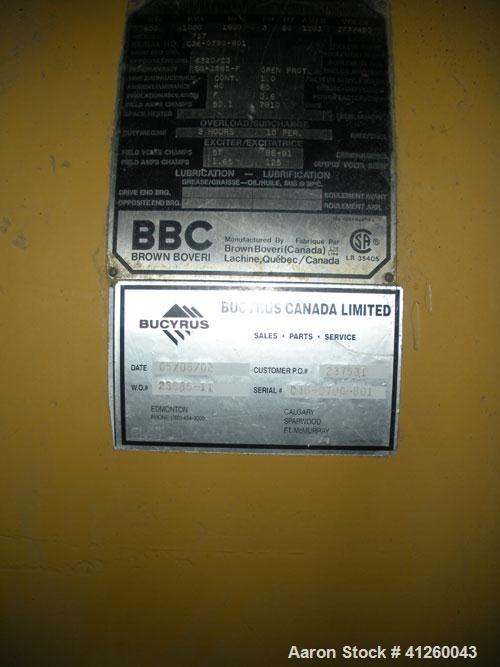 Used Caterpillar 560 kW Diesel Generator Set. Cat D348 engine rated 755 hp. Brown Boveri generator end 3/60/277/480V. (Note: gen end is 800 kW oversized for starting large motors.) Bennett & Emmott c...