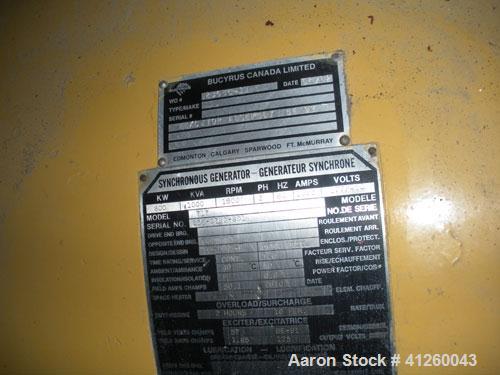 Used Caterpillar 560 kW Diesel Generator Set. Cat D348 engine rated 755 hp. Brown Boveri generator end 3/60/277/480V. (Note: gen end is 800 kW oversized for starting large motors.) Bennett & Emmott c...