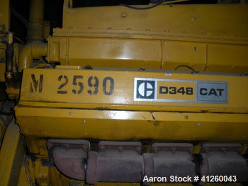 Used Caterpillar 560 kW Diesel Generator Set. Cat D348 engine rated 755 hp. Brown Boveri generator end 3/60/277/480V. (Note: gen end is 800 kW oversized for starting large motors.) Bennett & Emmott c...