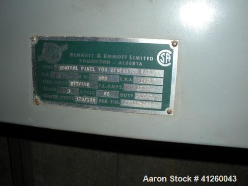 Used Caterpillar 560 kW Diesel Generator Set. Cat D348 engine rated 755 hp. Brown Boveri generator end 3/60/277/480V. (Note: gen end is 800 kW oversized for starting large motors.) Bennett & Emmott c...