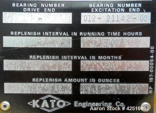 Used CAT 500 kW Diesel Generator Set. Caterpillar model D348 engine, serial #36J2433, rated 805 hp @ 1800 rpm. Generator End: Kato model 500-45336111, serial #75881, 3/60/277/480 volt. 630 hours.