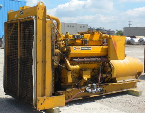 Used CAT 500 kW Diesel Generator Set. Caterpillar model D348 engine, serial #36J1341, rated 805 hp @ 1800 rpm. Generator End: Kato model 500SR9E, serial #71855-2, 3/60/277/480 volt. 791 hours.