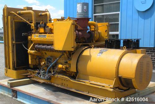 Used CAT 500 kW Diesel Generator Set. Caterpillar model D348 engine, serial #36J1381, rated 805 hp @ 1800 rpm. Generator End: Kato model 500SR9E, serial #71855-1, 3/60/277/480V. 839 hours. Year 1975.