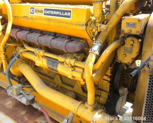 Used CAT 500 kW Diesel Generator Set. Caterpillar model D348 engine, serial #36J1381, rated 805 hp @ 1800 rpm. Generator End: Kato model 500SR9E, serial #71855-1, 3/60/277/480V. 839 hours. Year 1975.