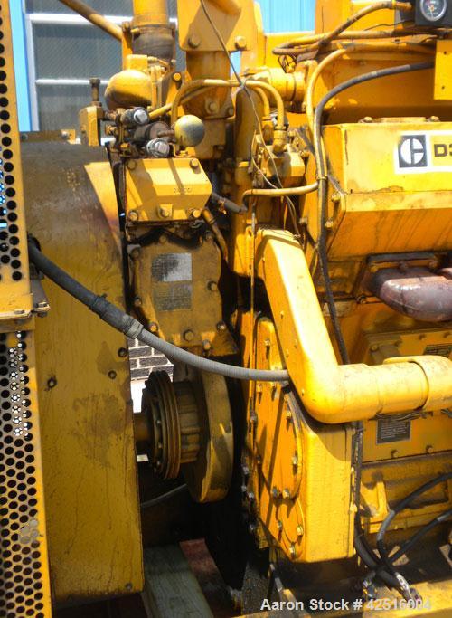 Used CAT 500 kW Diesel Generator Set. Caterpillar model D348 engine, serial #36J1381, rated 805 hp @ 1800 rpm. Generator End: Kato model 500SR9E, serial #71855-1, 3/60/277/480V. 839 hours. Year 1975.