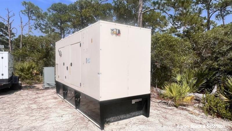 Used Caterpillar Diesel Generator Set, Model D3506C. Rated 350 kW. With enclosure and fuel tank. 1800 RPM. 3/60/480V. Built 2020. 779 hours.