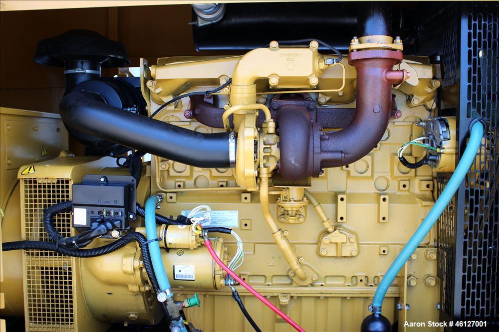 Used Caterpillar / Olympian 75 kW standby (67.5 kW prime) diesel generator set, model D75P1S, SN-OLY00000ANPS01614. Perkins engine rated 150 HP at 1800 RPM, SN-YB50852*U833984L. 3/60/120/208V reconne...