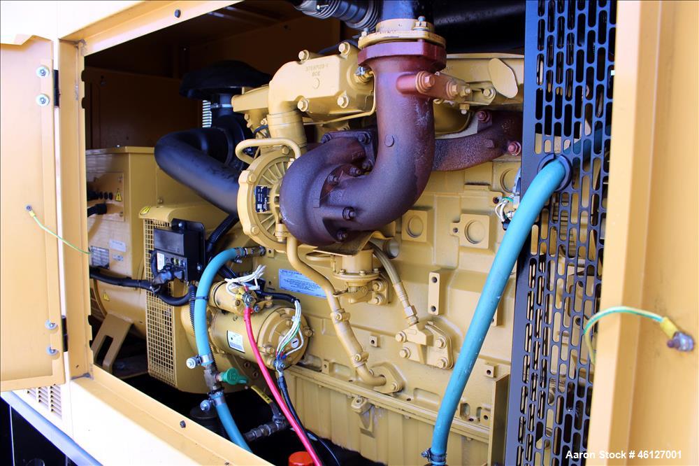 Used Caterpillar / Olympian 75 kW standby (67.5 kW prime) diesel generator set, model D75P1S, SN-OLY00000ANPS01614. Perkins engine rated 150 HP at 1800 RPM, SN-YB50852*U833984L. 3/60/120/208V reconne...