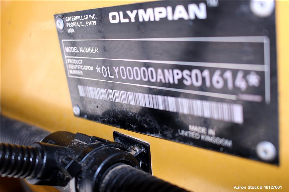 Used Caterpillar / Olympian 75 kW standby (67.5 kW prime) diesel generator set, model D75P1S, SN-OLY00000ANPS01614. Perkins engine rated 150 HP at 1800 RPM, SN-YB50852*U833984L. 3/60/120/208V reconne...