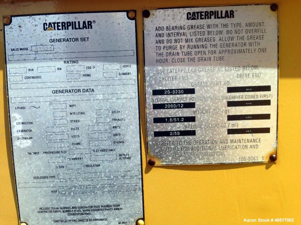 Unused- Caterpillar G3512 Natural Gas Generator Set.