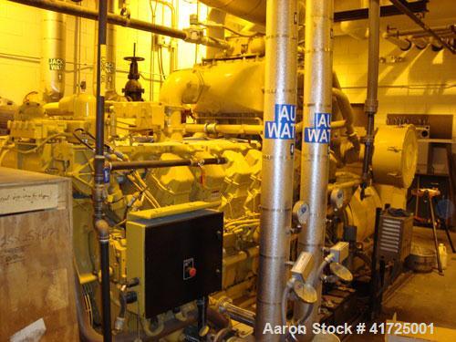 Used CAT 1300 kW cont rated natural gas generator set. CAT G3516B natural gas engine.
CAT generator end model SR4B 3/60/480V, 1800 rpm. 6027 hours. Built 1997.  Includes roof mounted muffler, existin...