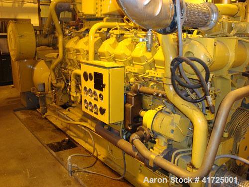 Used CAT 1300 kW cont rated natural gas generator set. CAT G3516B natural gas engine.
CAT generator end model SR4B 3/60/480V, 1800 rpm. 6027 hours. Built 1997.  Includes roof mounted muffler, existin...