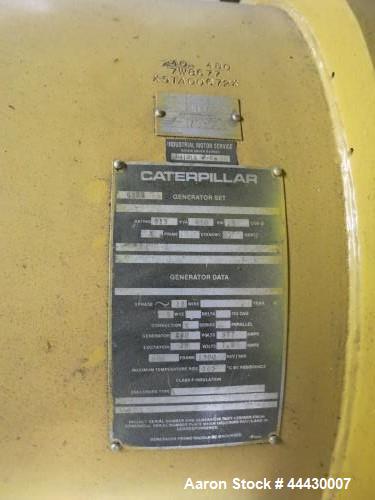 Used- Caterpillar 650 kW  natural gas generator. CAT G399 engine