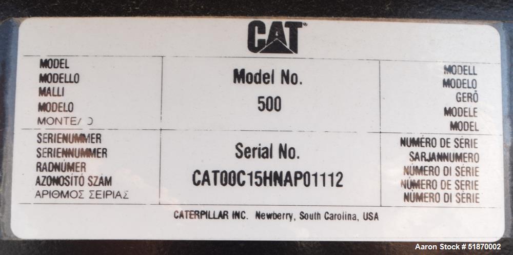 Used Caterpillar 500 kW Standby Diesel Generator Set