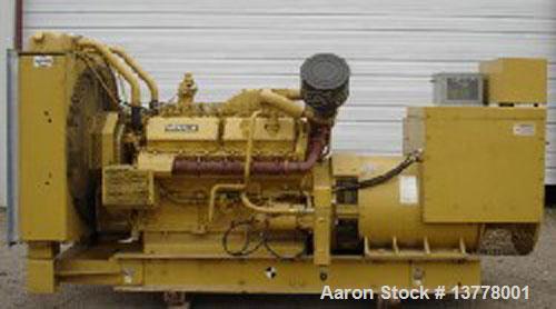 Used Cat 600 kW Diesel Generator Set. Standby rated at 600 kW / 750 kva. Currently set up for 277/480 volts, 3 phase, 60 hertz, 1800 rpm, 0.8 PF. 12 lead reconnectable, model SR-4B. Cat model 3412 en...