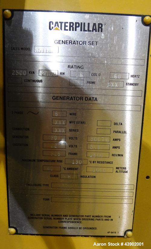 Used CAT 3516B engine. Caterpillar 2000 kW diesel generator.