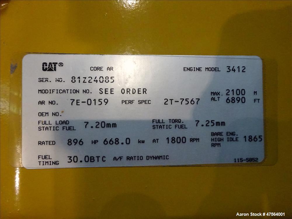 Used CAT 600 kW standby diesel generator set. Caterpillar 3412 engine