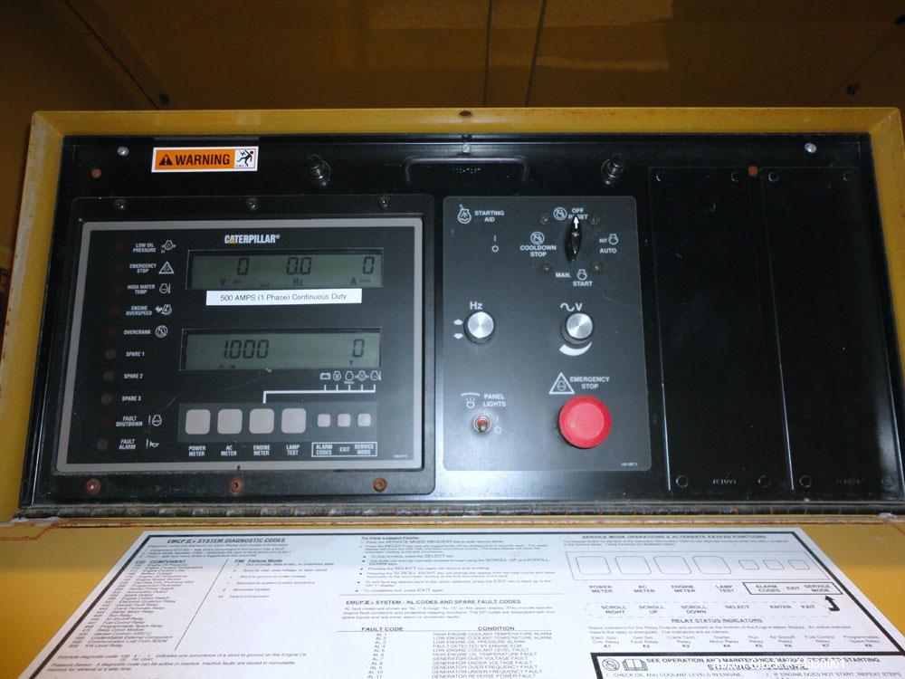 Used Caterpillar 350 kW Standby Diesel Generator Set, CAT 3406 engine rated 519 hp @ 1800 rpm, serial #4ZR04681. 3/60/277/480V, 12 lead reconnectable. EMCP II digital control panel. 600 Amp mainline ...