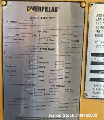Used Caterpillar 1250 kW Standby Diesel Generator Set