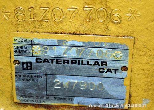 Used Caterpillar 600 kW diesel generator set. CAT model 3412 engine rated 890 HP @ 1800 RPM, SN-81Z07706. 3/60/480V. Gen end model SR4. SN-SFA04917. 1000 Amp main-line circuit breaker. Weather enclos...