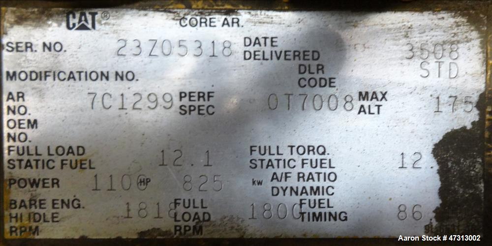 Used Caterpillar 750 kW Diesel Generator Set. CAT 3508 Engine