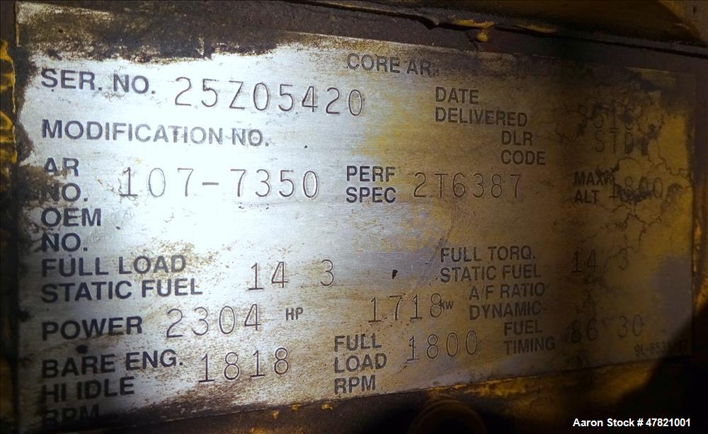 Used Caterpillar XQ1750 Rental Grade Generator Set. CAT 3516B engine.