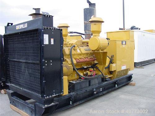 Used Cat diesel generator set, 600 kW standby, 545 kW prime rating, 3/60/277-480V. Cat 3412 engine. 800 amp breaker. 2510 hours. New 2005.