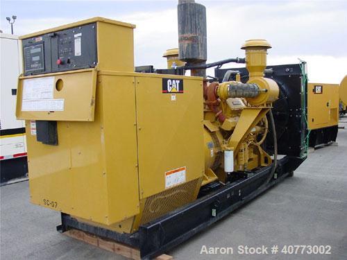 Used Cat diesel generator set, 600 kW standby, 545 kW prime rating, 3/60/277-480V. Cat 3412 engine. 800 amp breaker. 2510 hours. New 2005.