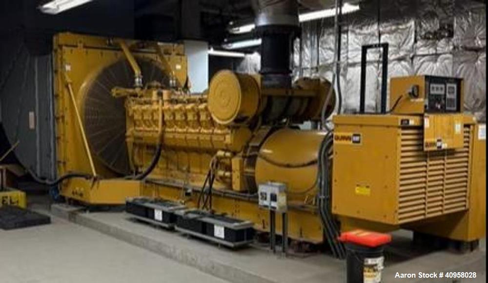 Used Caterpillar 1750 kW Diesel Generator | CAT 3516 | 485 Hours | 480V | Open Skid with Dual Breakers (1991)