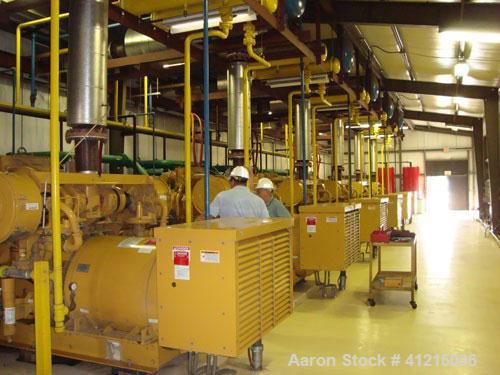 Used Power Plant consisting of (6) CAT G3516 low emmission natural gas fueled generator sets, 3/60/4160V, 1200 rpm. Each is rated 770 kW prime. (6) External cooling radiators. Includes metal frame bu...