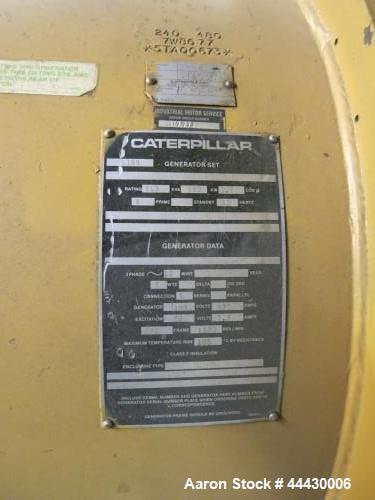 Used- Caterpillar 650 kW  natural gas generator. CAT G399 engine