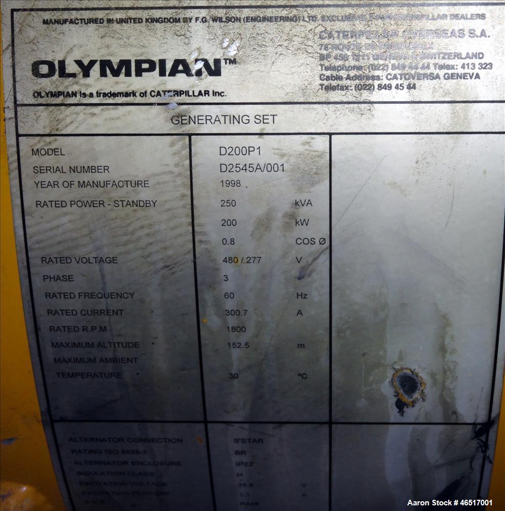 Used Caterpillar / Olympian 200 kW  portable diesel generator model D200P1