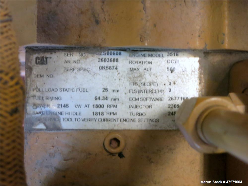 Used Caterpillar 2000 kW standby diesel generator set. CAT 3516B engine