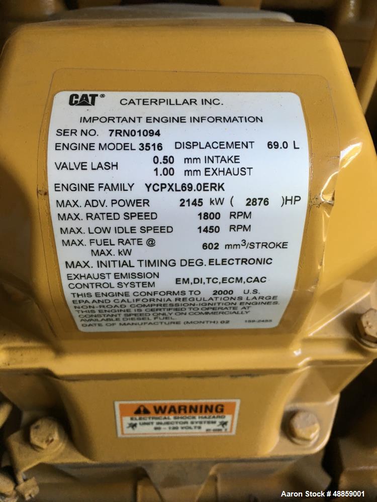 Used- Caterpillar Generator Genset. 1.6 MW.