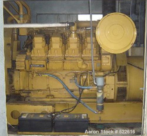 USED: Caterpillar 3508 diesel generator set. 1125 kva, 900 kw, 480 volts, 60 hz and 1353 amps. Includes ATS. Year 1991. 1500 gallon fuel tank. Dimensions: 15' long x 6' wide x 6'8" high. 914 hours to...