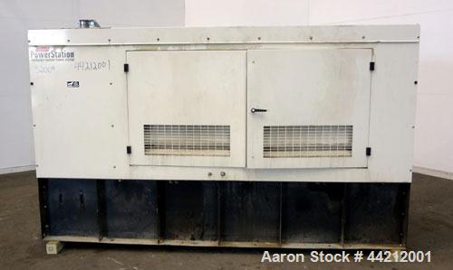 Used Coleman/Perkins 105 kW standby diesel generator set, model PM5105E42D, SN-8217. 3/60/277/480V. 200 Amp main-line circuit breaker. Weather enclosure, 250 gallon sub-base fuel tank. 140 hrs. Year ...