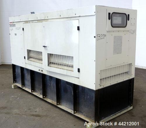 Used Coleman/Perkins 105 kW standby diesel generator set, model PM5105E42D, SN-8217. 3/60/277/480V. 200 Amp main-line circuit breaker. Weather enclosure, 250 gallon sub-base fuel tank. 140 hrs. Year ...