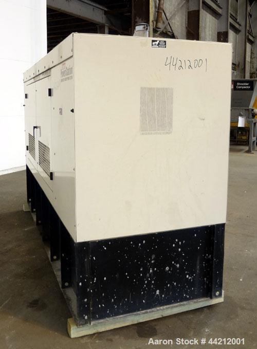 Used Coleman/Perkins 105 kW standby diesel generator set, model PM5105E42D, SN-8217. 3/60/277/480V. 200 Amp main-line circuit breaker. Weather enclosure, 250 gallon sub-base fuel tank. 140 hrs. Year ...