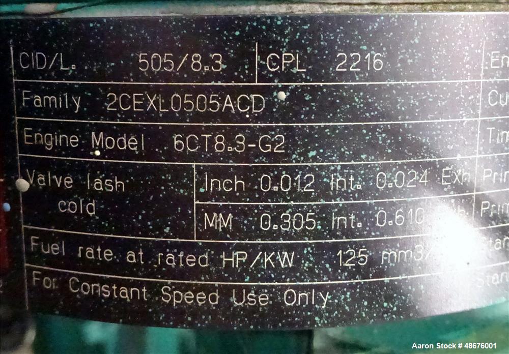 Used Cummins 125 kW standby diesel generator set, model DGEA-5595795