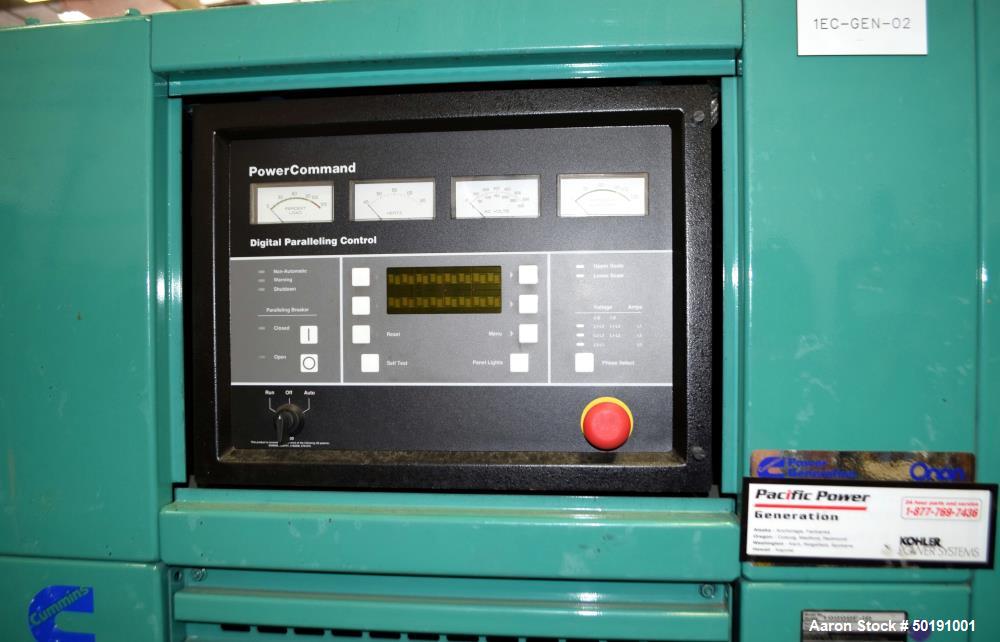 Used Cummins 1000 kW Standby Diesel Generator Set, Model 1000DFJD