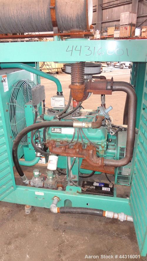Used Cummins Onan 100kW Standby Natural Gas Generator Set. Cummins model 100ENBA, SN-K960622806. Ford LSG-8751- 6005-A engine rated 173 HP @ 1800 RPM. 3/60/120/208V, 12 lead reconnectable, rated 67 k...