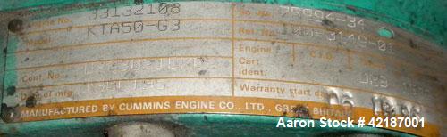 Used Cummins 1250 kW standby diesel generator set, Cummins Model KTA50-G3
